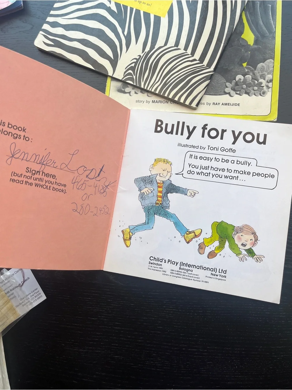 Vintage Children's Picture Books Lot 4 Bully Mouse Zebra Remainder